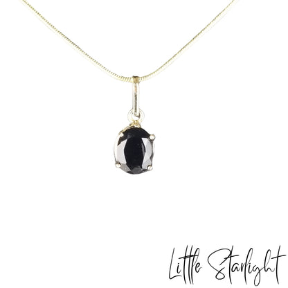 Zwarte obsidiaan faceted hanger